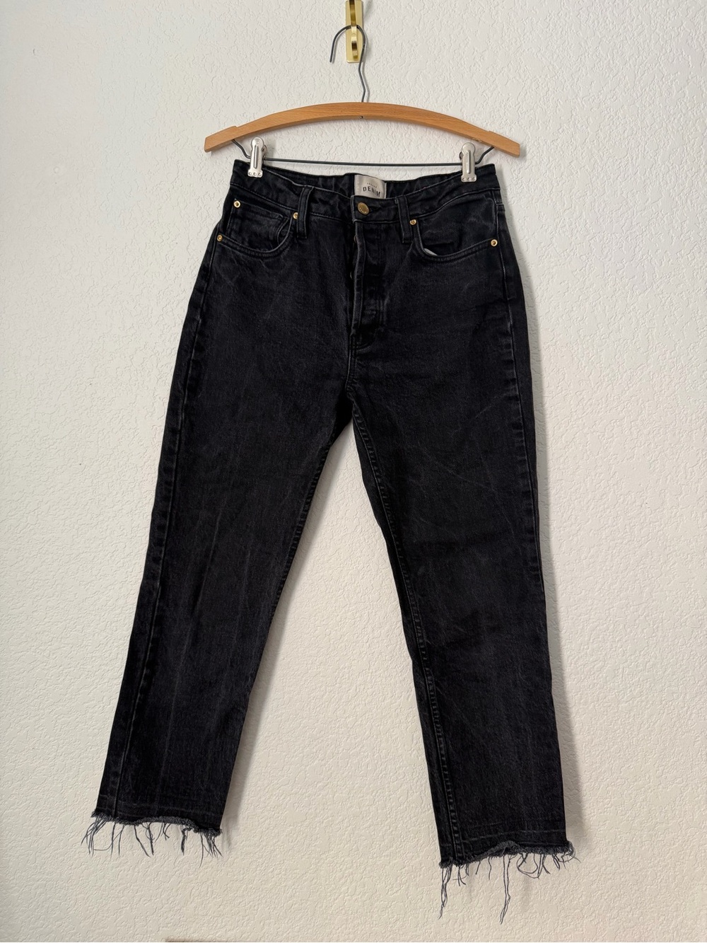 Sezane Le Brut Straight Jeans In Black Size 28 - Picture 4 of 10